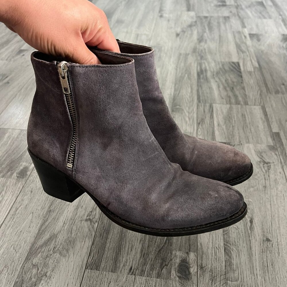 Sendra Suede Biker Leather Boots Ankle Booties Made in Spain Sz 8.5